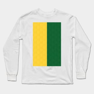 Manchester United Newton Heath Retro 1992 - 1994 Yellow and Green Halves Long Sleeve T-Shirt